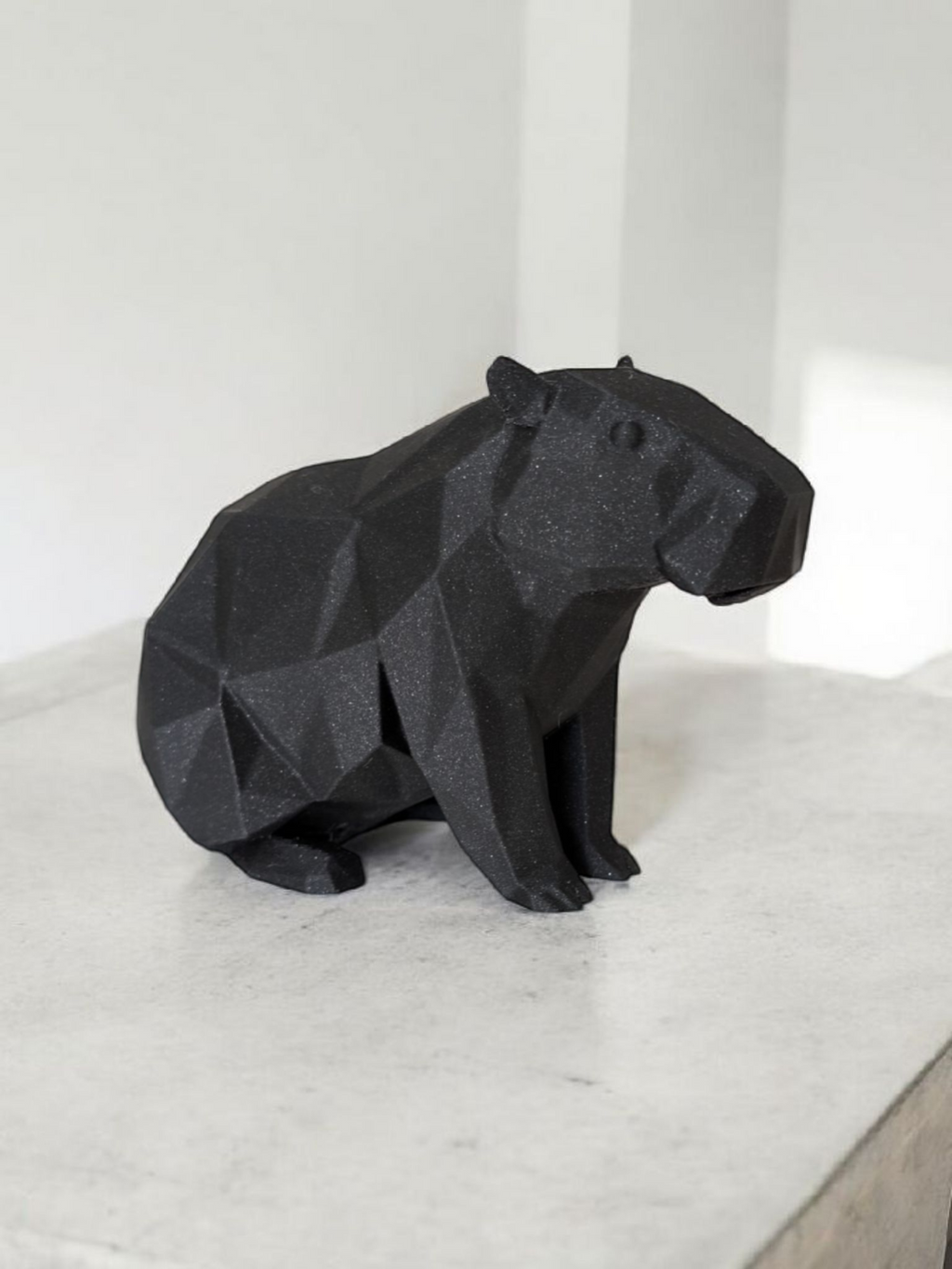 Low Poly Capybara Figurine - 3D Printed Desk Decor
