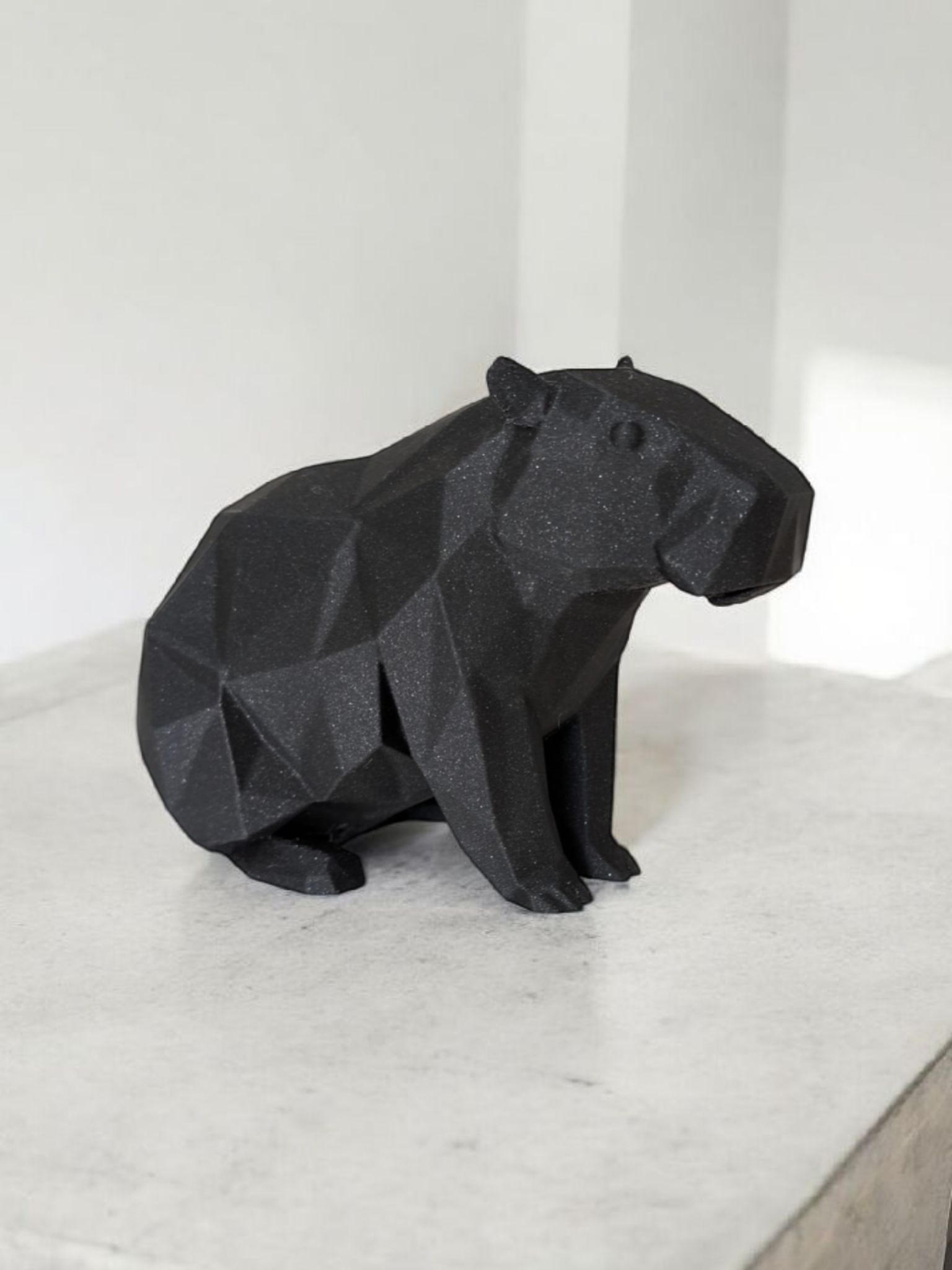 Low Poly Capybara Figurine - 3D Printed Desk Decor