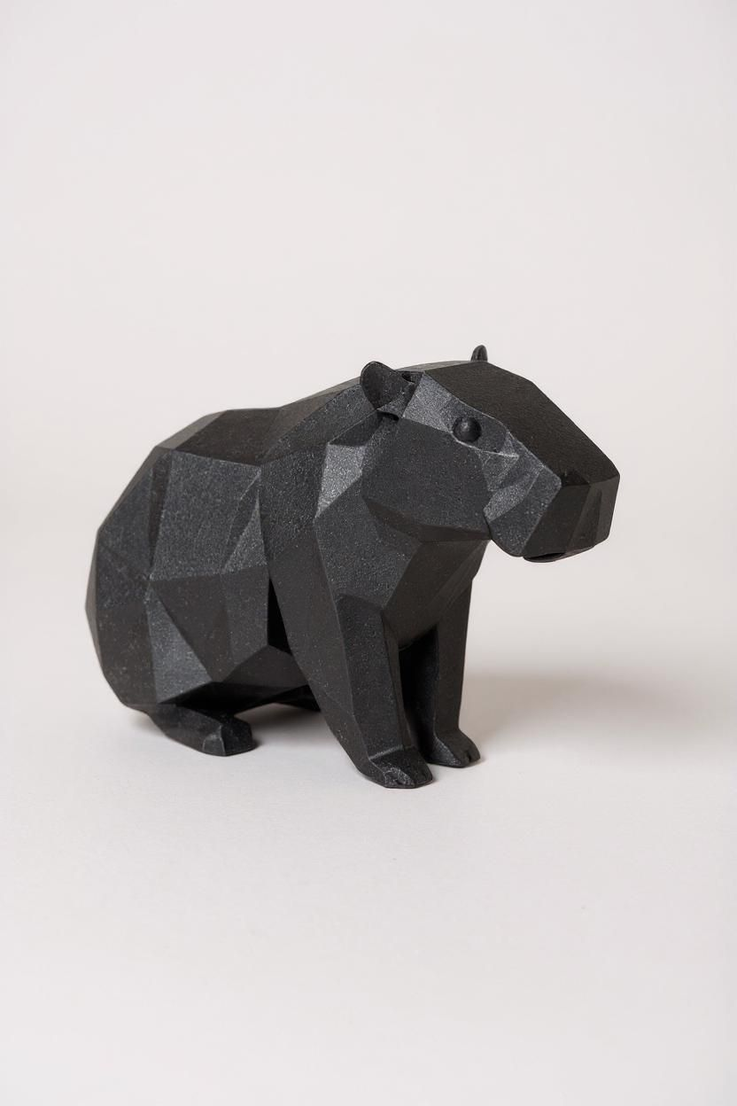 Low Poly Capybara Figurine - 3D Printed Desk Decor