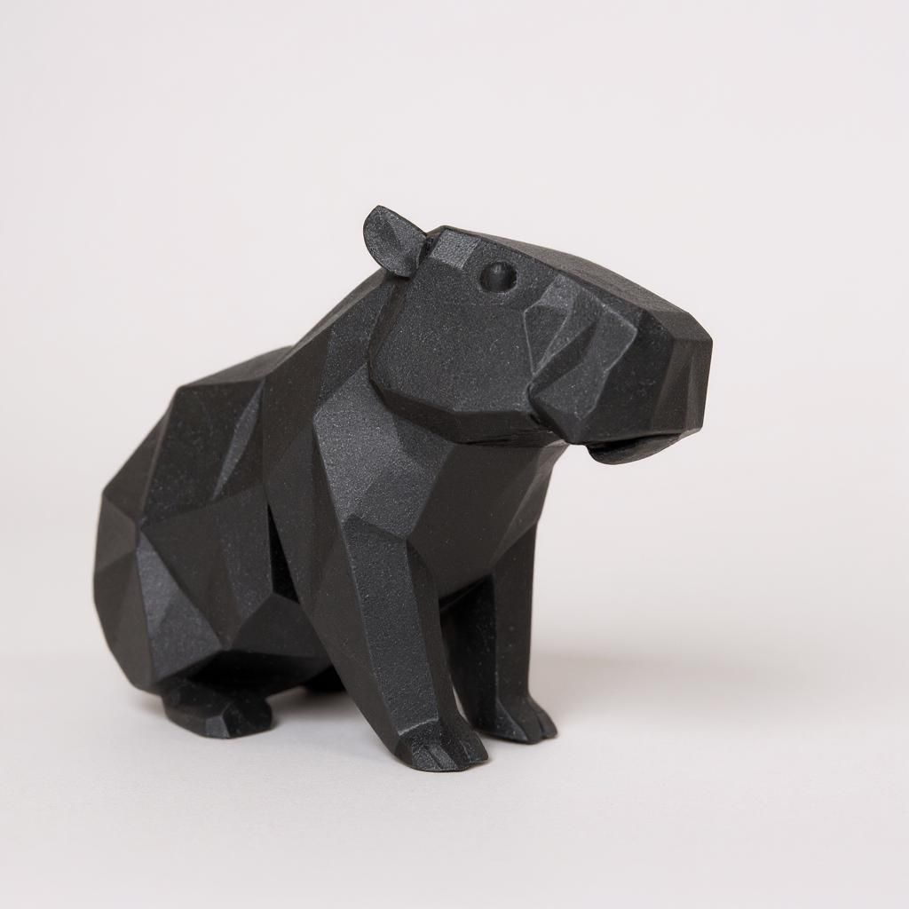 Low Poly Capybara Figurine - 3D Printed Desk Decor