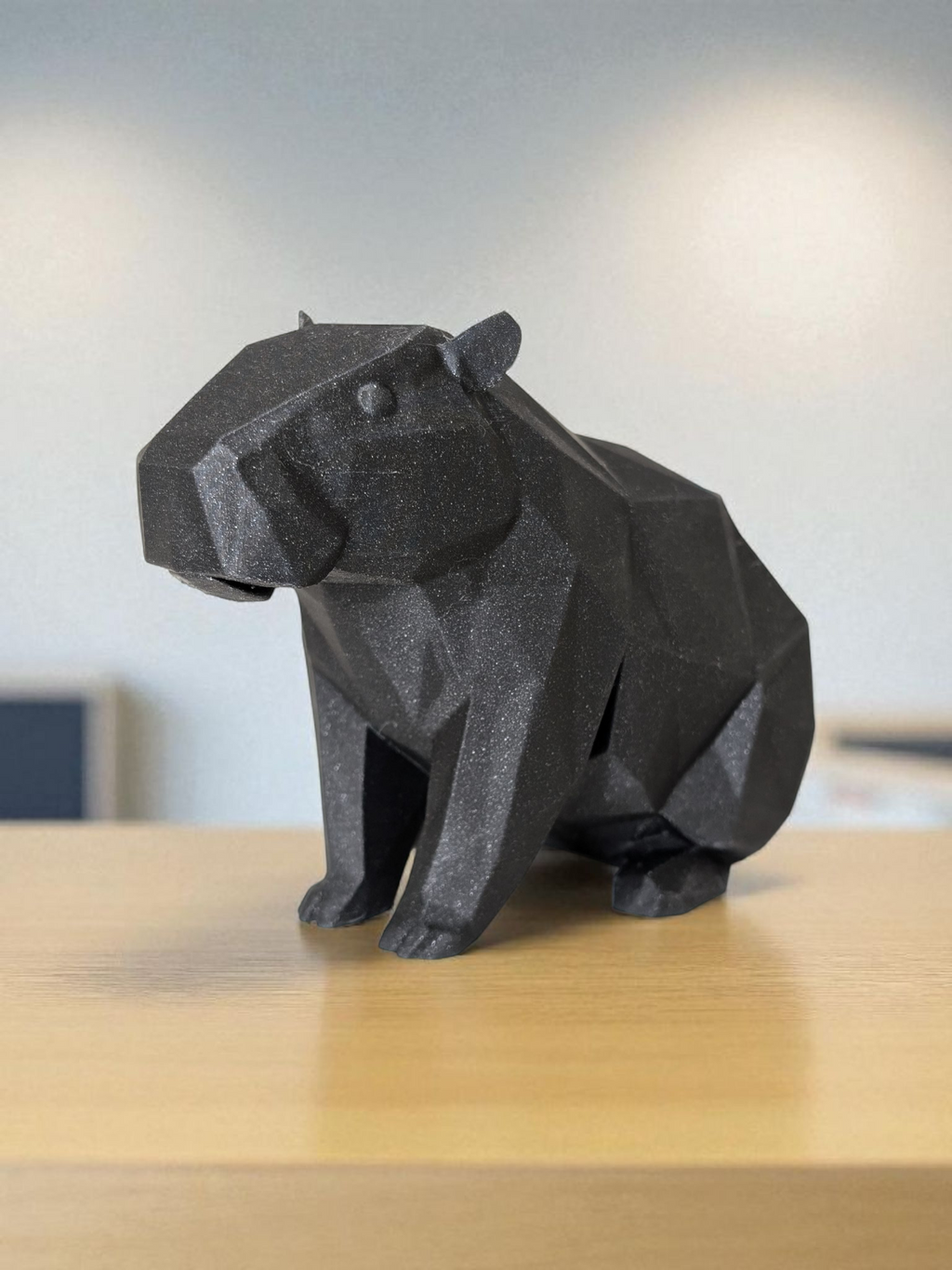 Low Poly Capybara Figurine - 3D Printed Desk Decor