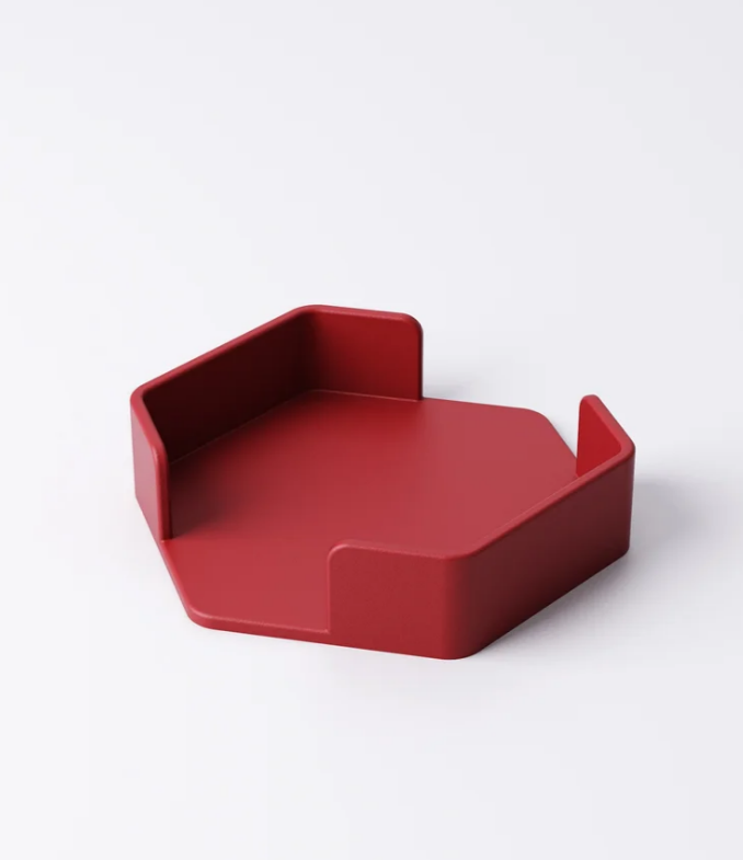 Snowflake Coaster Set with Holder - 3D Printed Winter Decor