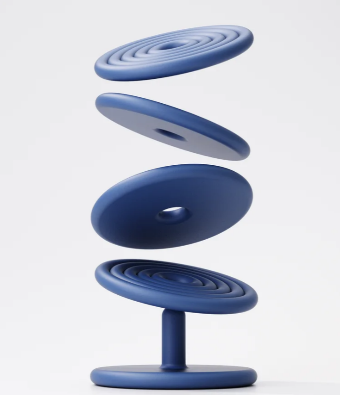 Spiral Coaster Set - 3D Printed Modern Geometric Drink Coasters