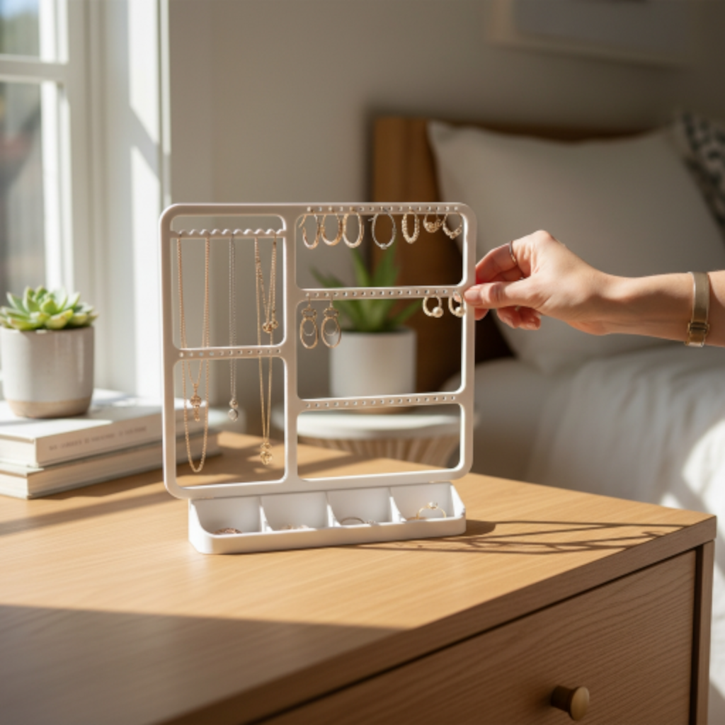 3D Printed Jewelry Organizer Stand - Multi-Tier Display & Storage