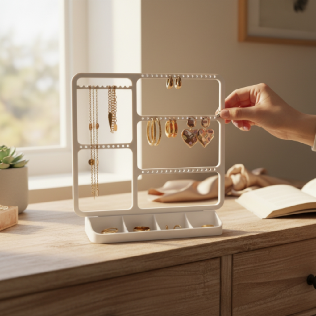 3D Printed Jewelry Organizer Stand - Multi-Tier Display & Storage