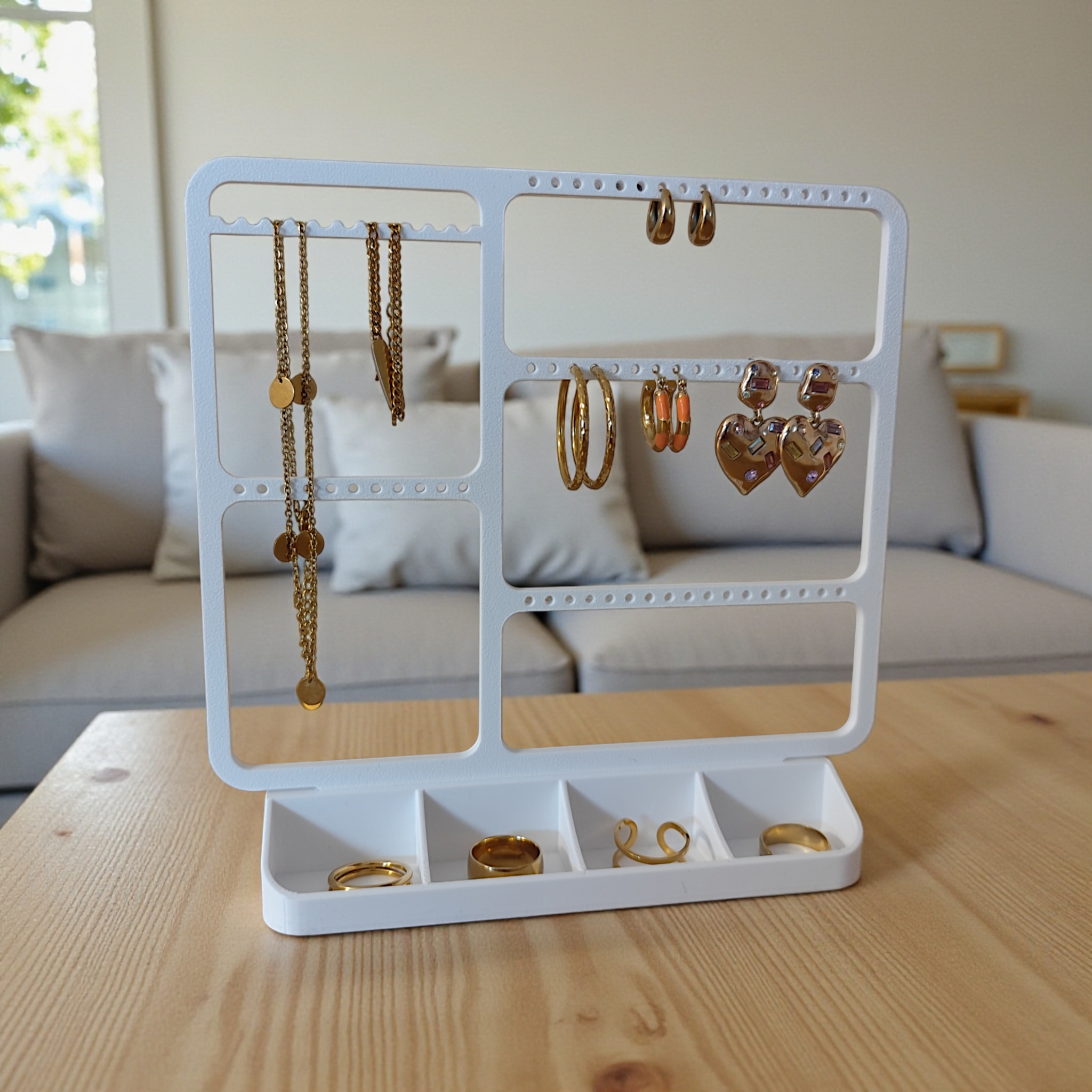 3D Printed Jewelry Organizer Stand - Multi-Tier Display & Storage