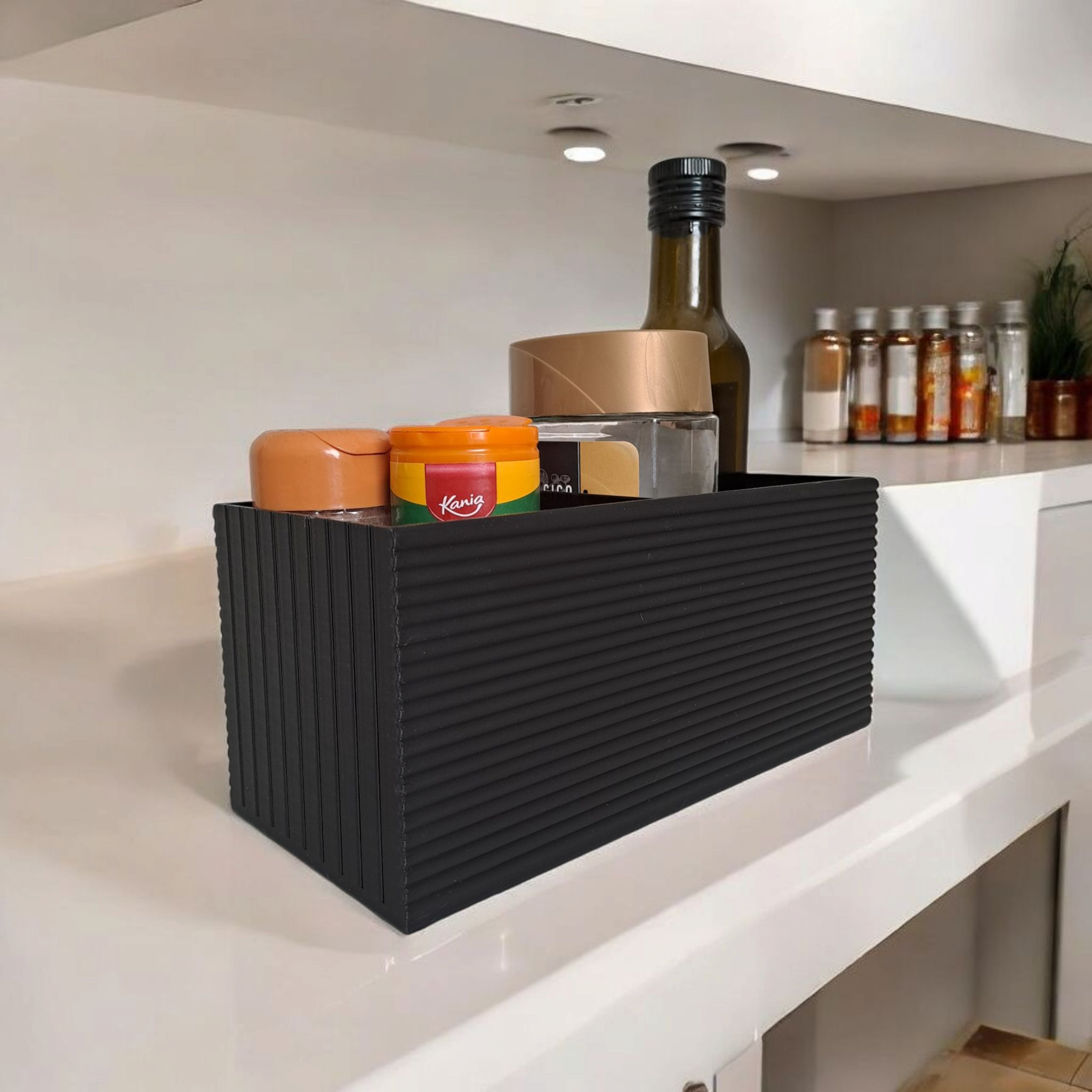 Dual-Compartment Ribbed Organizer