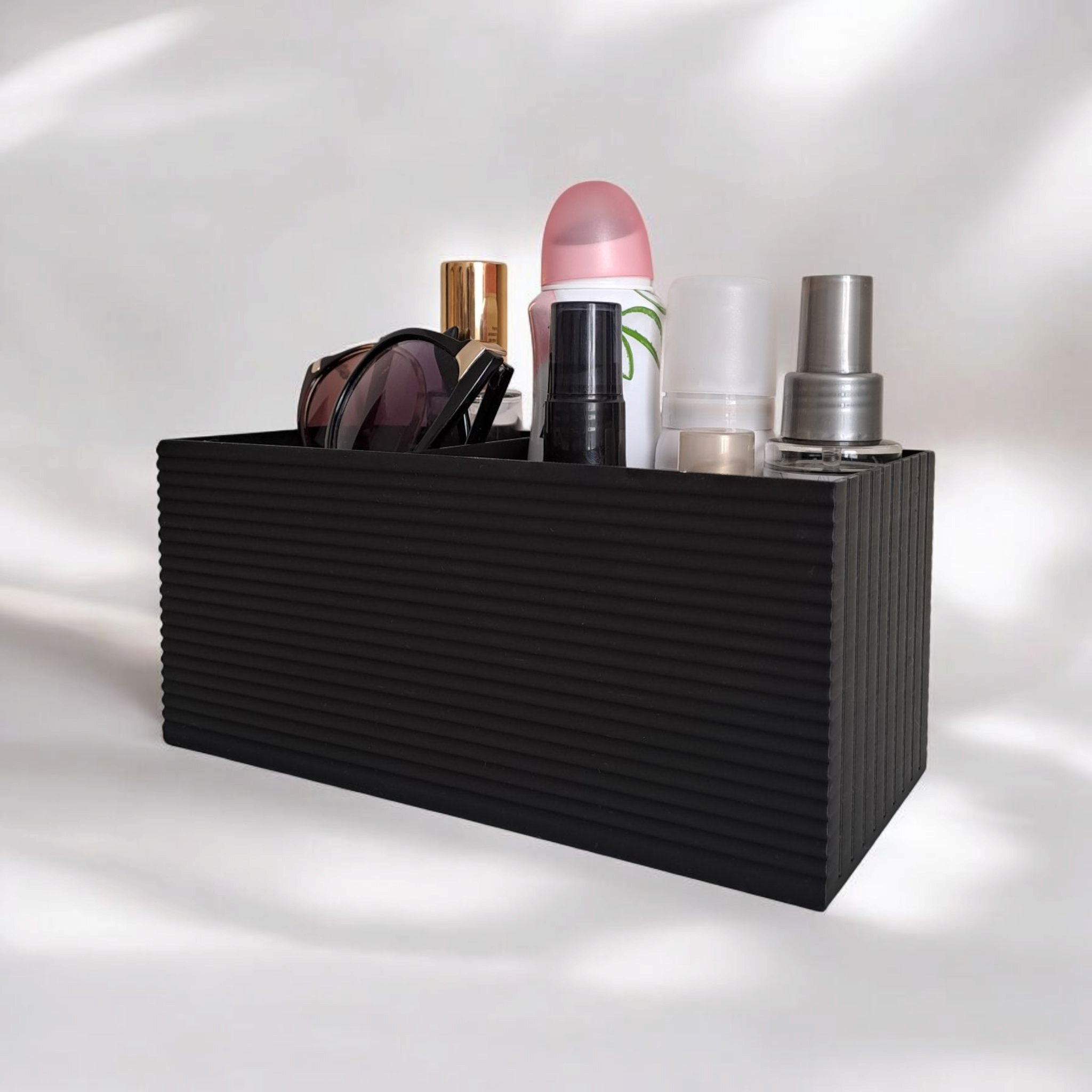 Dual-Compartment Ribbed Organizer