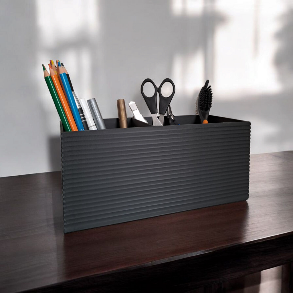 Dual-Compartment Ribbed Organizer