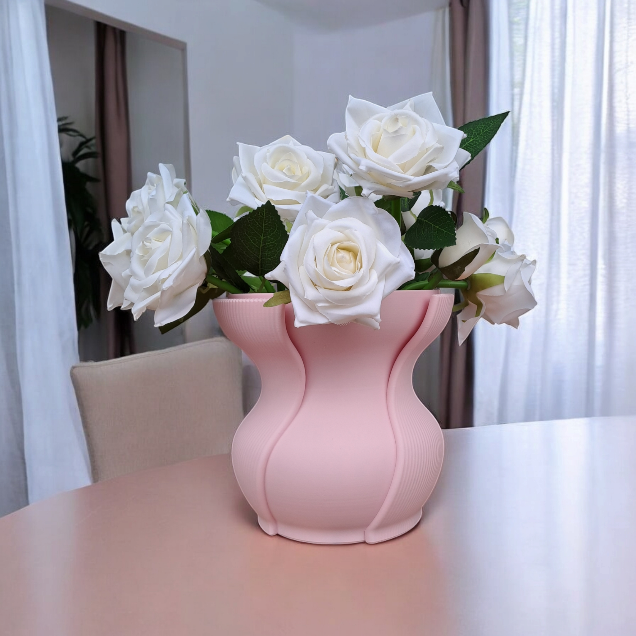 3D Printed Sculptural Wave Vase