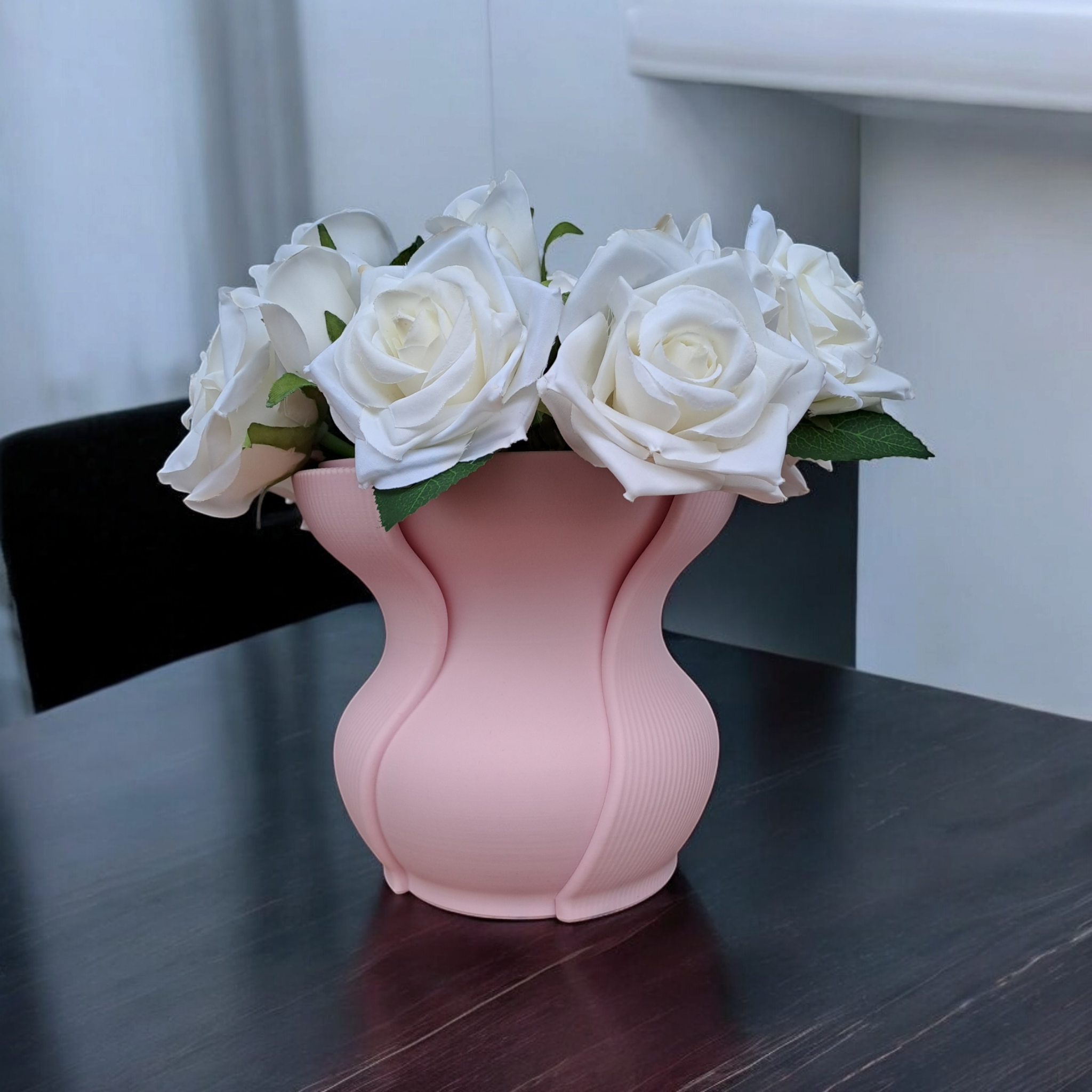 3D Printed Sculptural Wave Vase