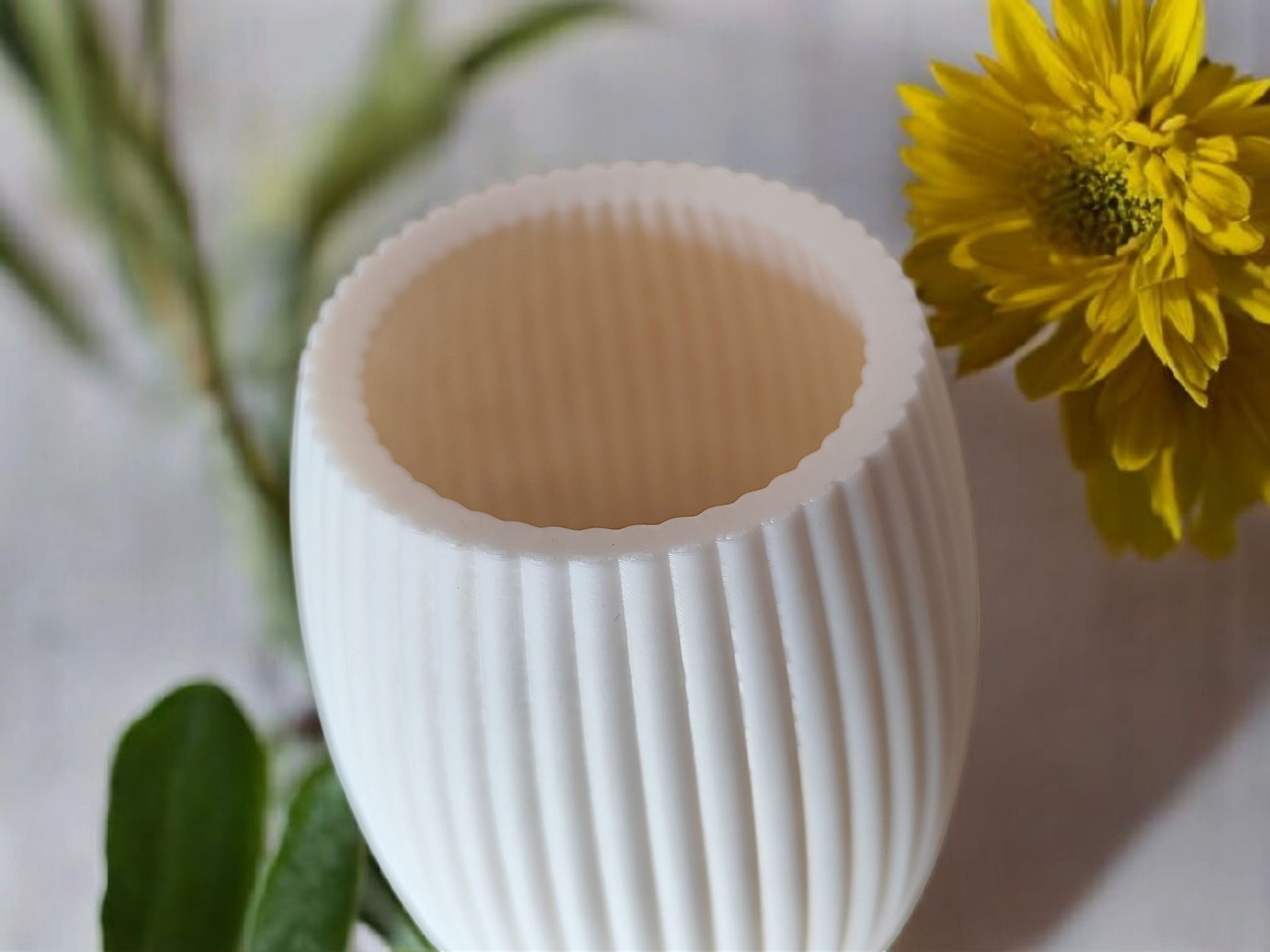 3D Printed Ribbed Vase with Scalloped Edge