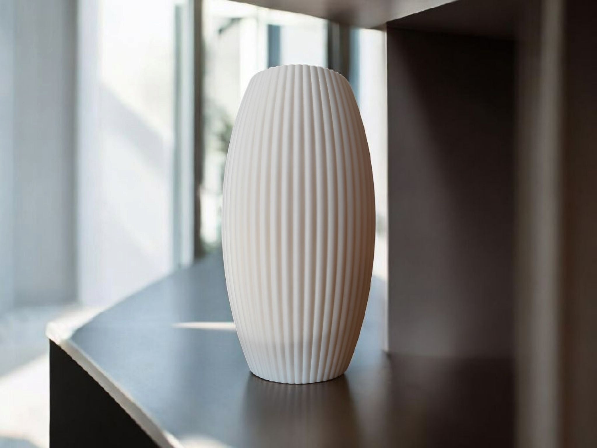 3D Printed Ribbed Vase with Scalloped Edge