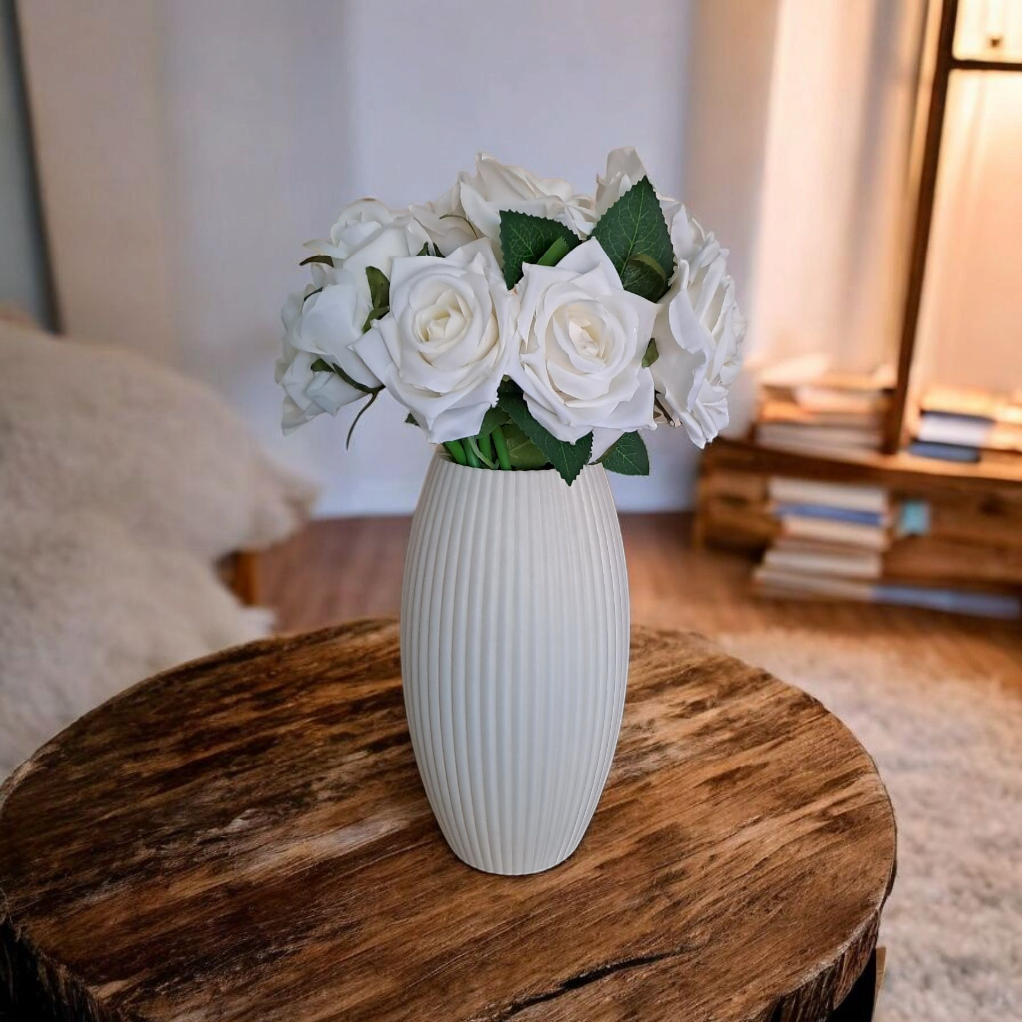 3D Printed Ribbed Vase with Scalloped Edge