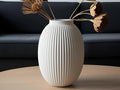 Modern Ribbed Bulbous Design Vase