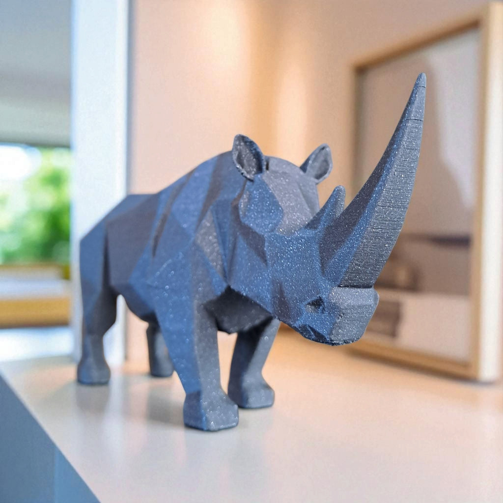 Geometric Rhino Sculpture