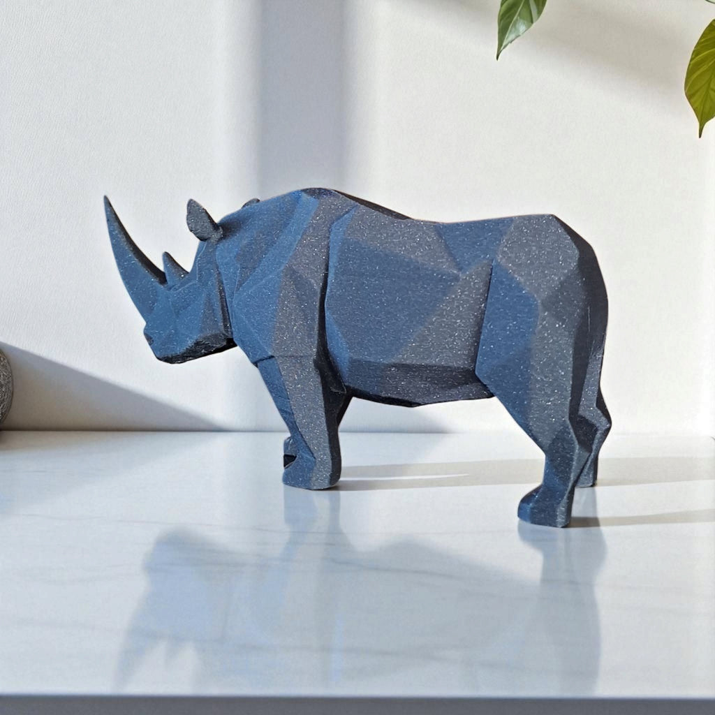 Geometric Rhino Sculpture
