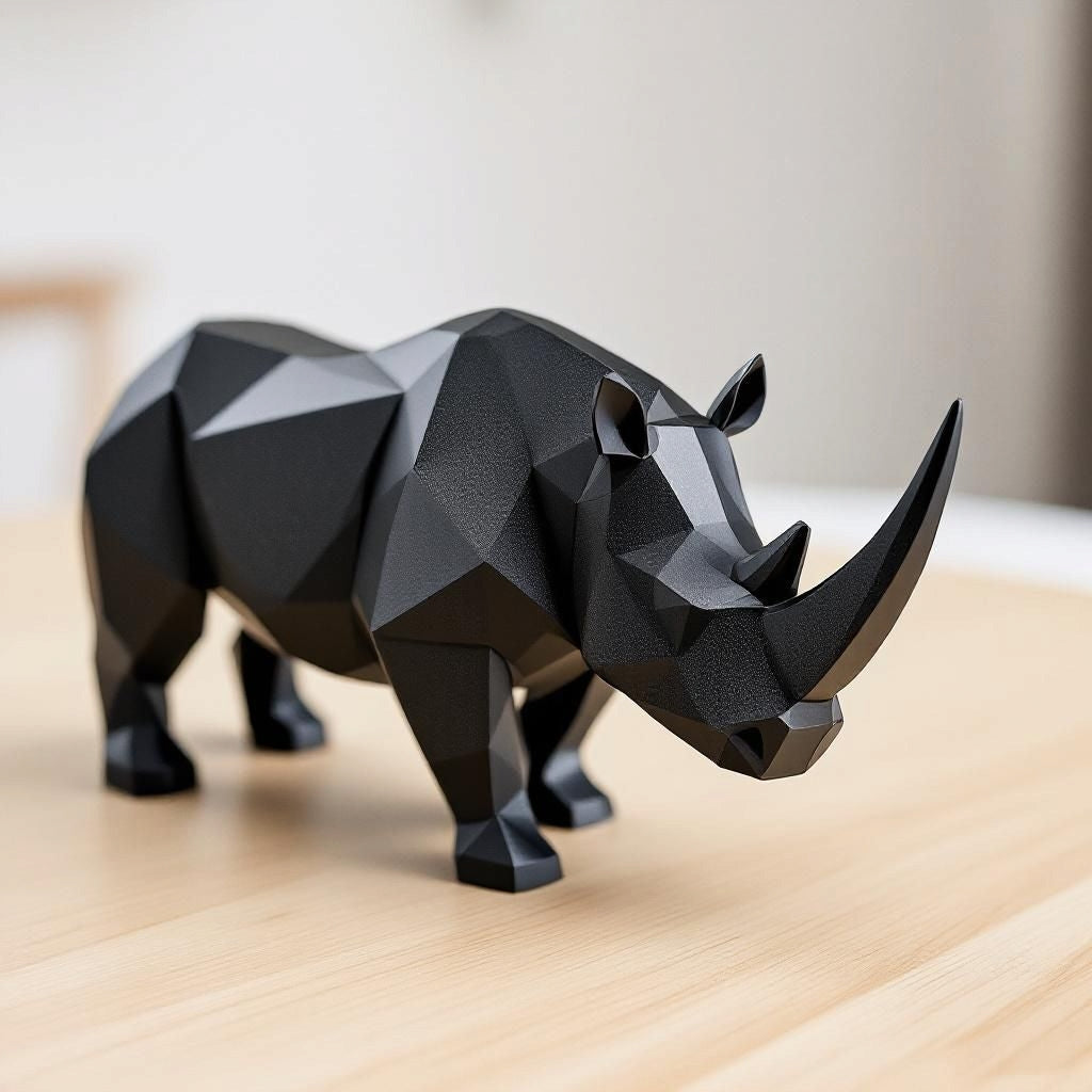 Geometric Rhino Sculpture
