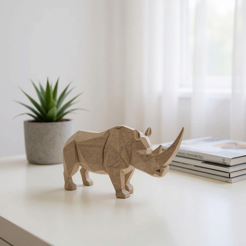 Geometric Rhino Sculpture