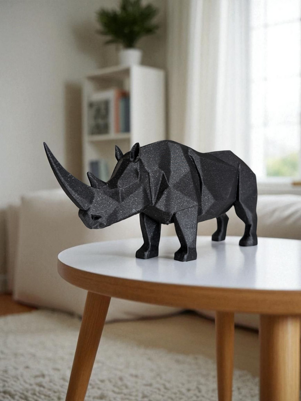 Geometric Rhino Sculpture