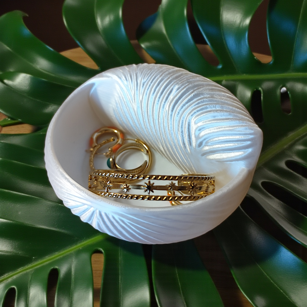 Seashell Jewelry Dish - 3D Printed Coastal Decor Trinket Tray