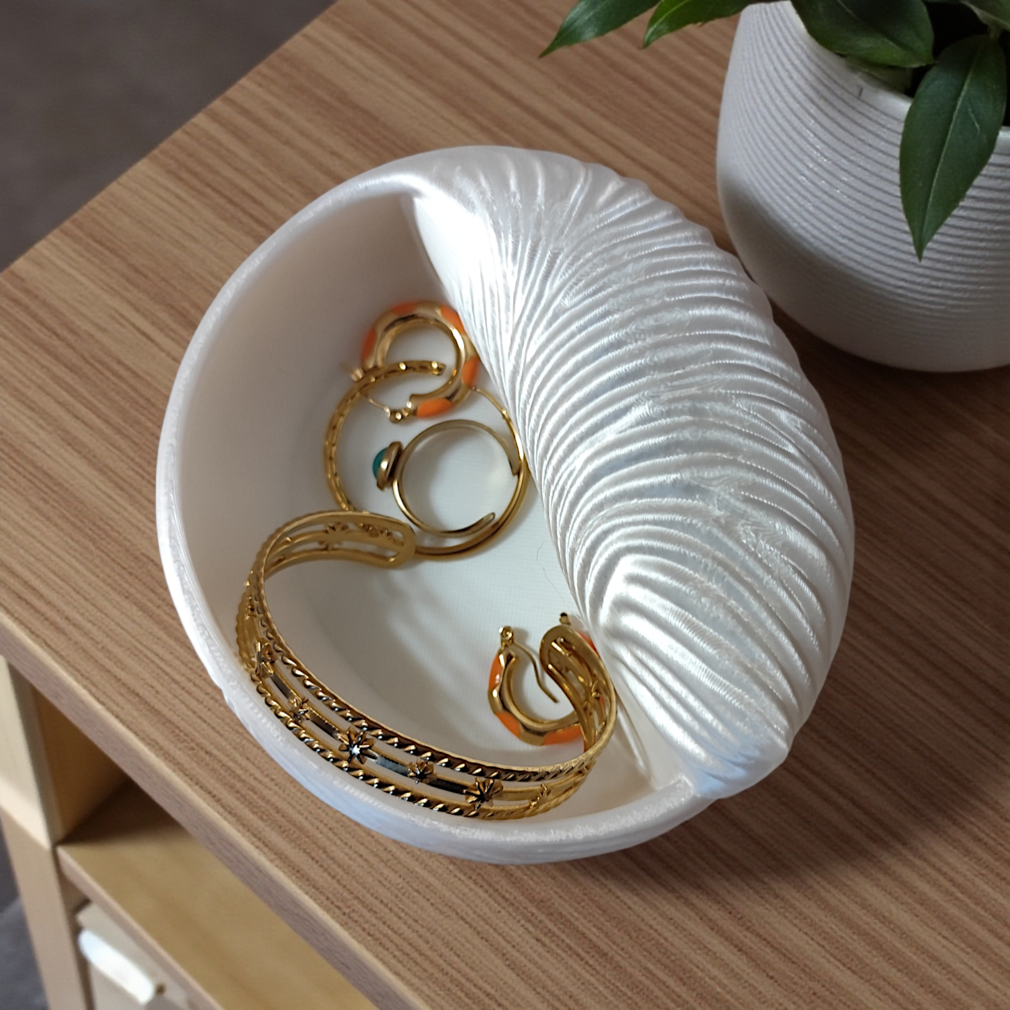 Seashell Jewelry Dish - 3D Printed Coastal Decor Trinket Tray