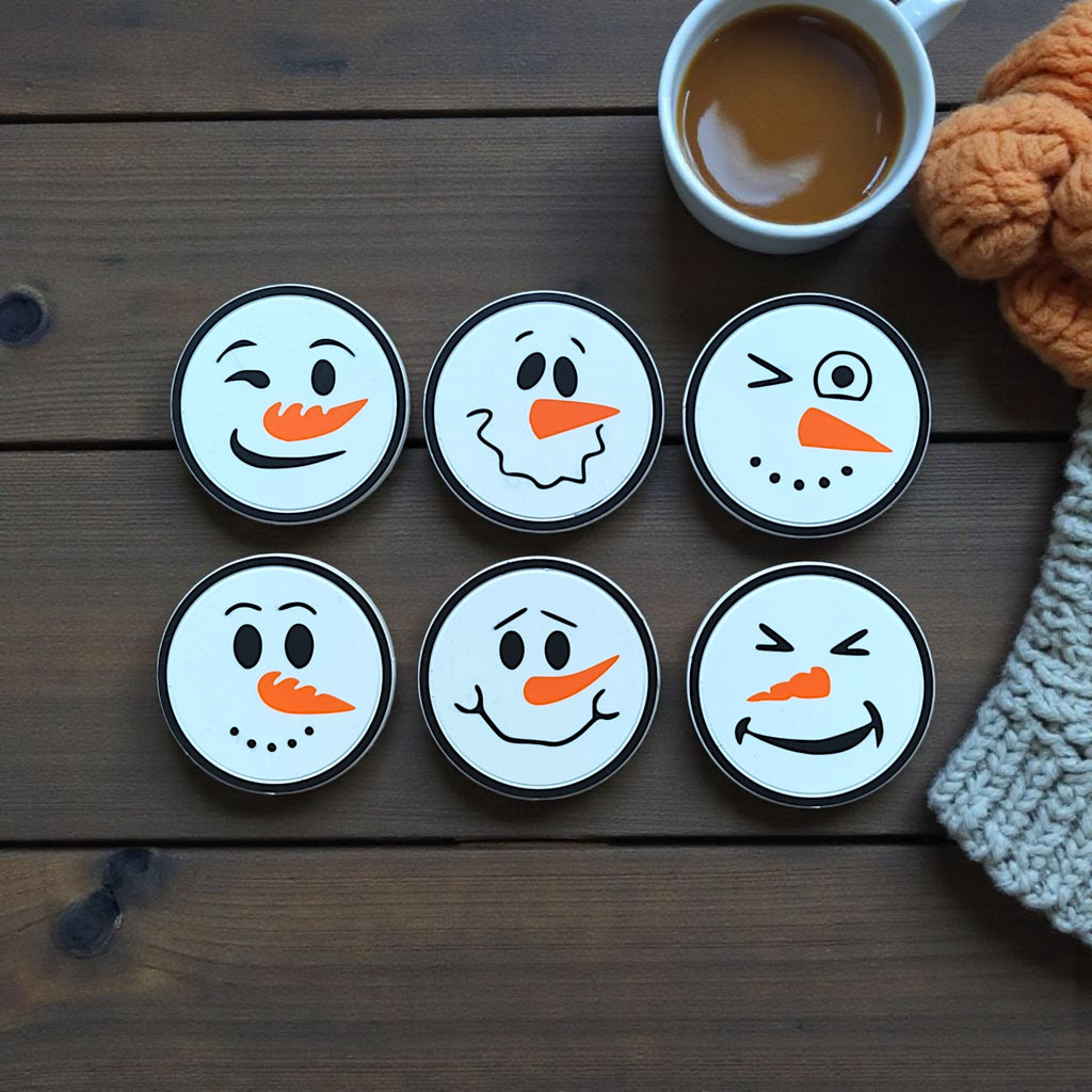Snowman Face Coaster Set