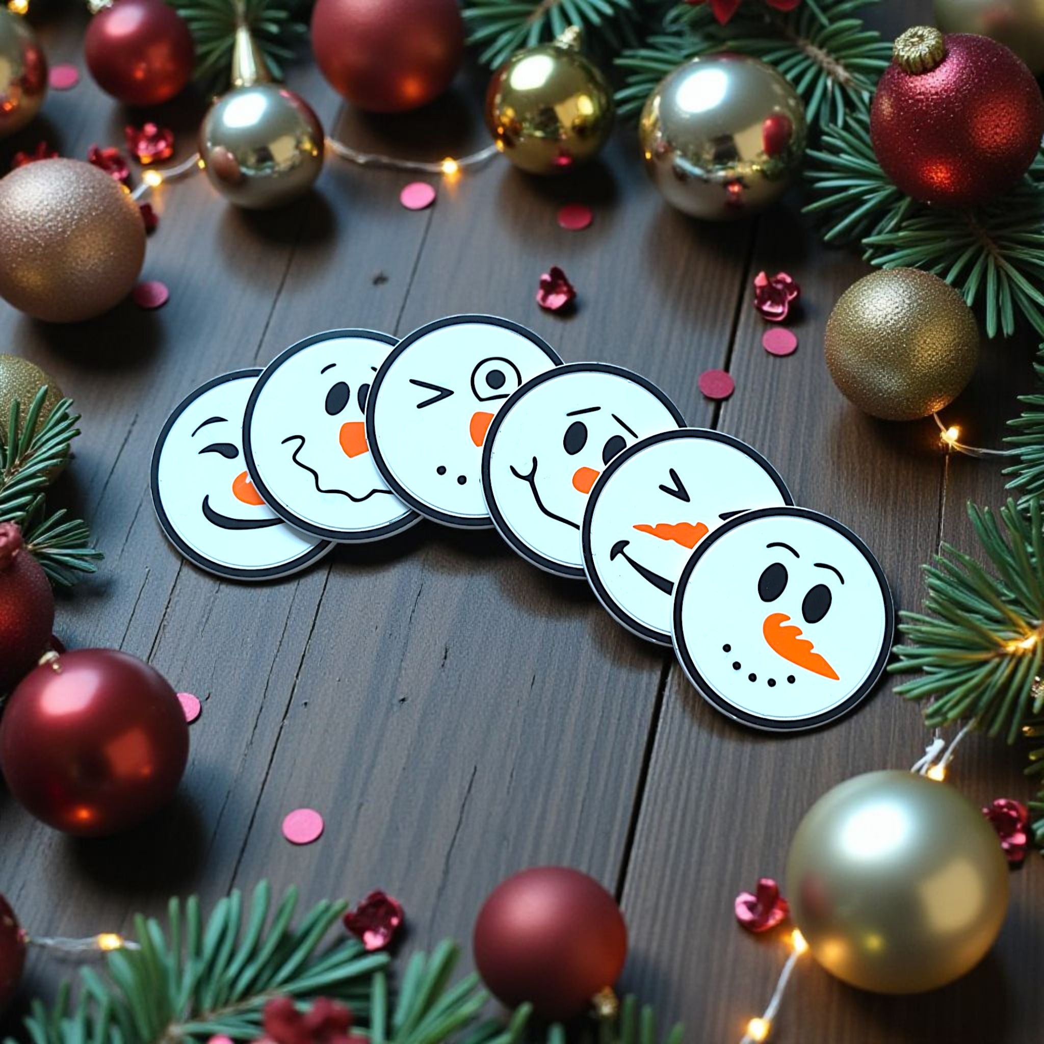 Snowman Face Coaster Set