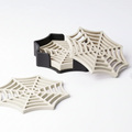 Spider Web Coaster Set with Holder - 3D Printed Halloween Decor