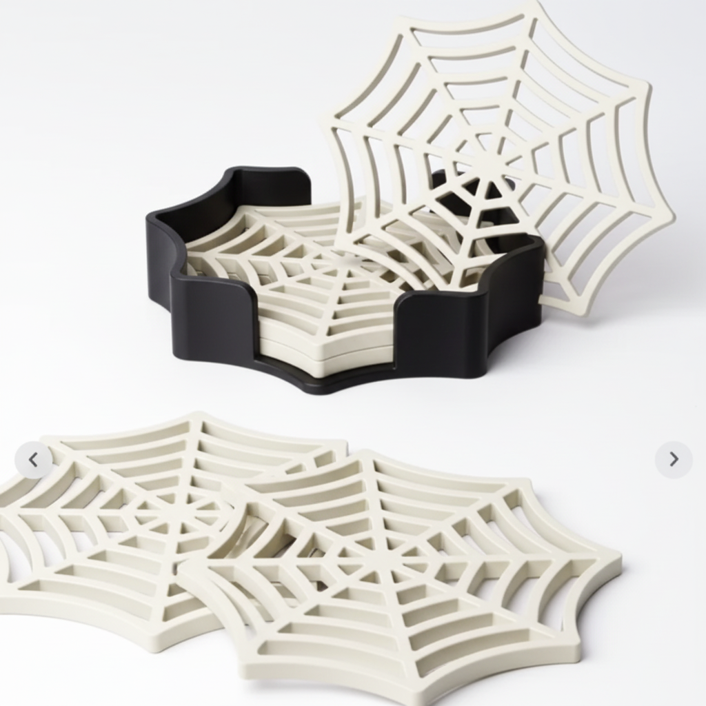 Spider web coasters - view 1